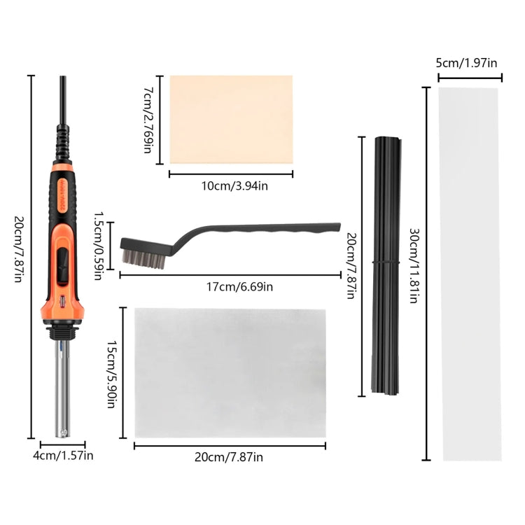100W Electric Soldering Iron Plastic Welding Machine Car Bumper Repair Plier, UK Plug (White)