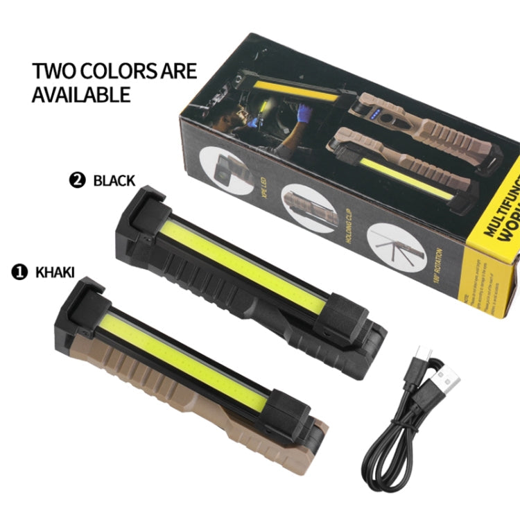 FT20 Folding Magnet Car Inspection Light Work Maintenance Lamp Strong Emergency COB LED Lamp (Black)