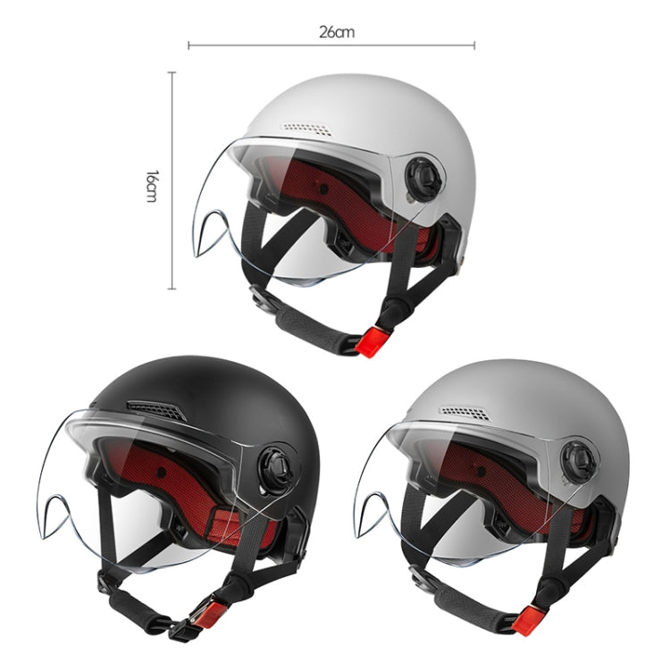 BY-1292 Unisex Motorcycle Frosted Protective Short Mirror Half Helmet (Black)
