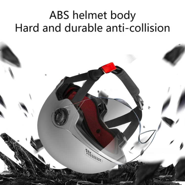 BY-1292 Unisex Motorcycle Frosted Protective Short Mirror Half Helmet (Black)