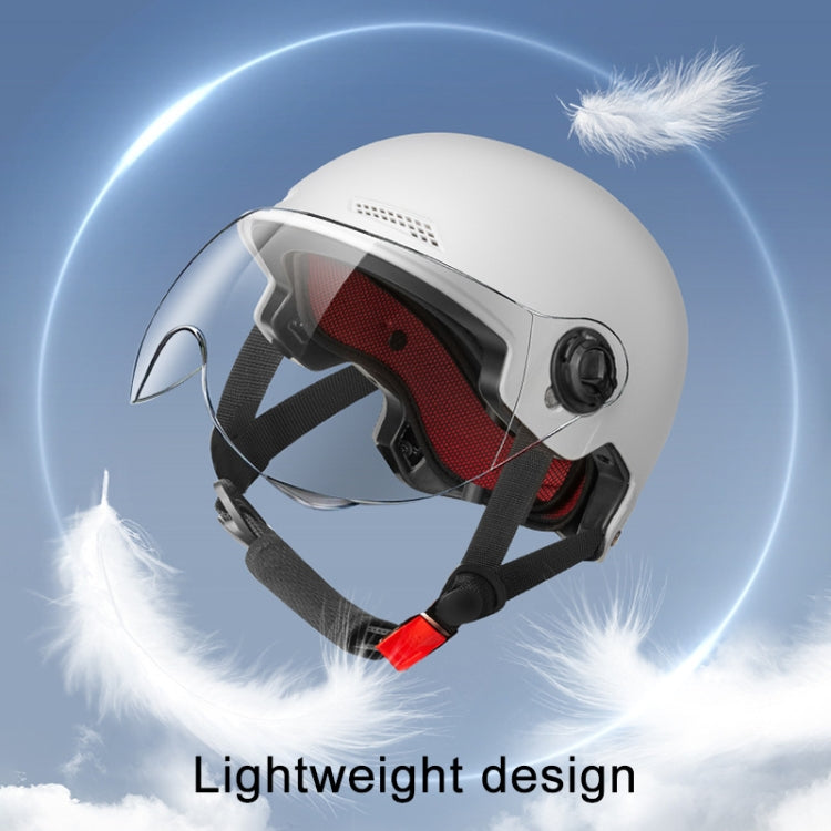 BY-1292 Unisex Motorcycle Frosted Protective Short Mirror Half Helmet (White)