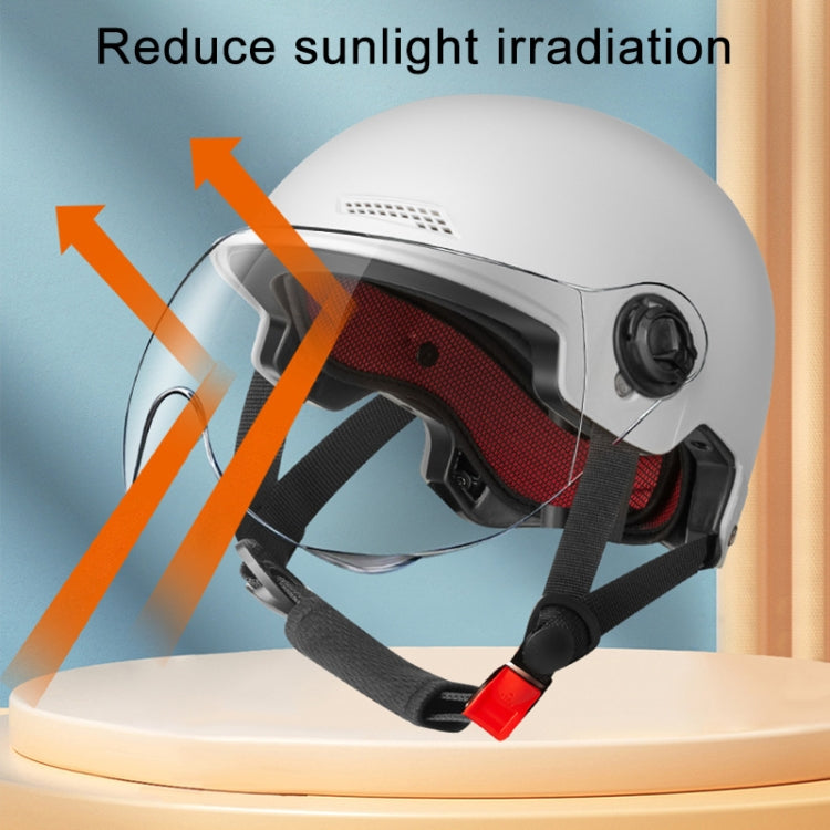 BY-1292 Unisex Motorcycle Frosted Protective Short Mirror Half Helmet (White)