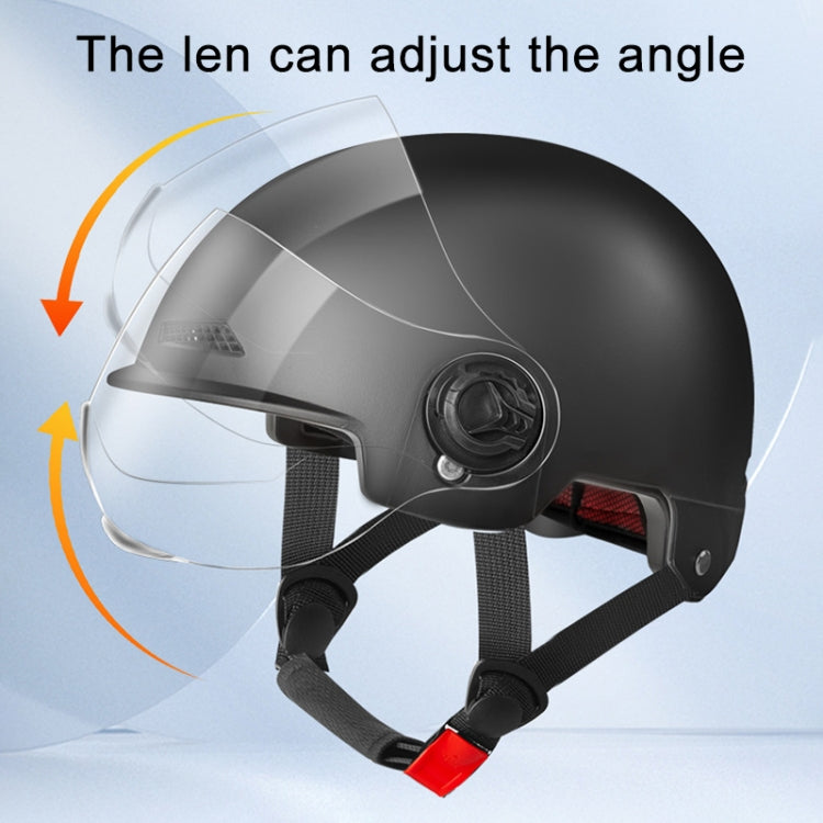 BY-1292 Unisex Motorcycle Frosted Protective Short Mirror Half Helmet (White)