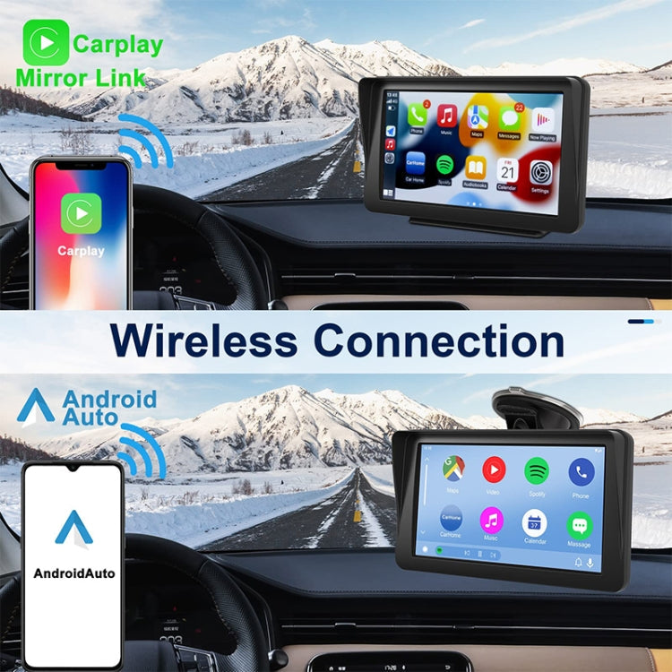 7 inch Portable Touch Display Wireless Car Navigator Smart CarPlay Bluetooth Reversing Image