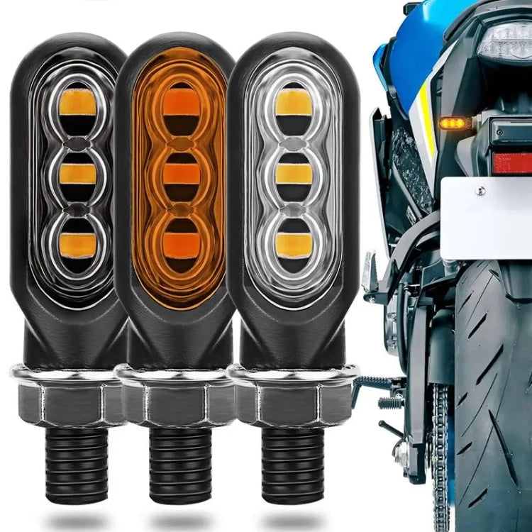 2pcs 12V 3LEDs Motorcycle Mini Water Turn Signal Light (Black)