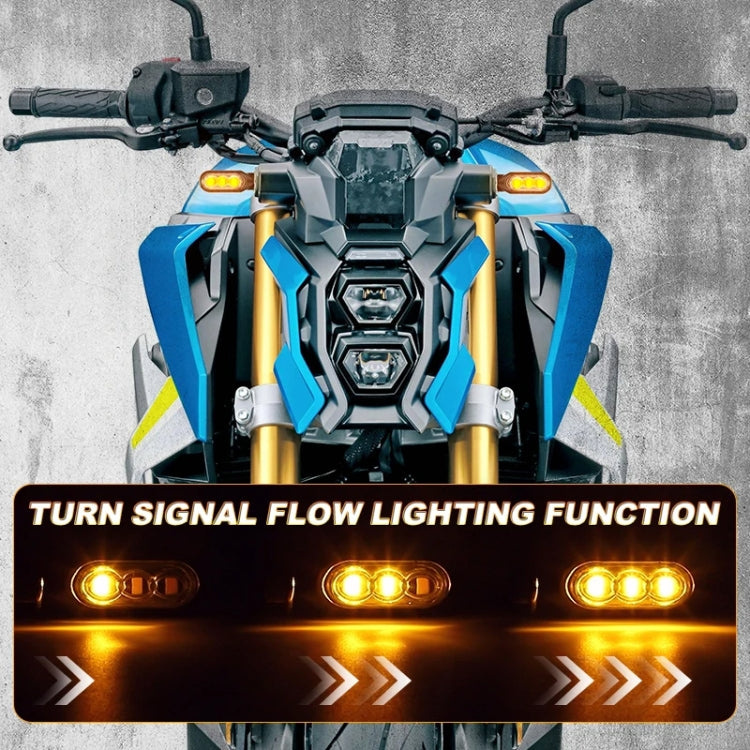 2pcs 12V 3LEDs Motorcycle Mini Water Turn Signal Light (Yellow)