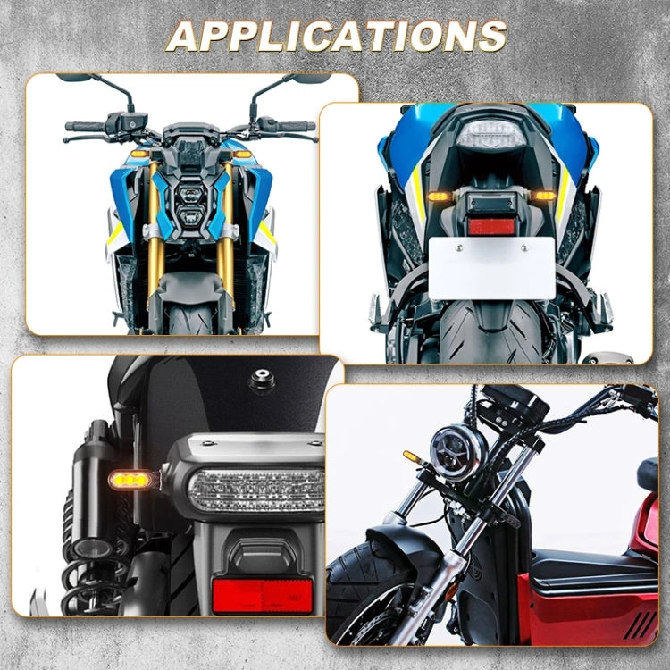 2pcs 12V 3LEDs Motorcycle Mini Water Turn Signal Light (Black)