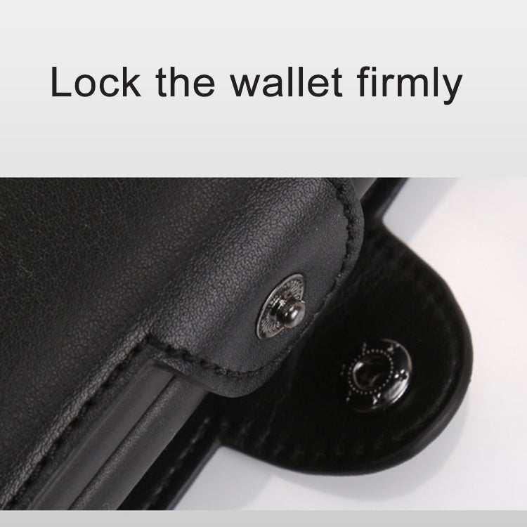 X-7 Antimagnetic RFID  Multi-functional Aluminum Crazy Horse Texture Leather Card Bag Wallet(Black)