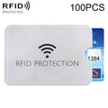 100pcs Aluminum Foil Anti Theft RFID Blocking Sleeve Card Protector, Size: 9.1*6.3cm