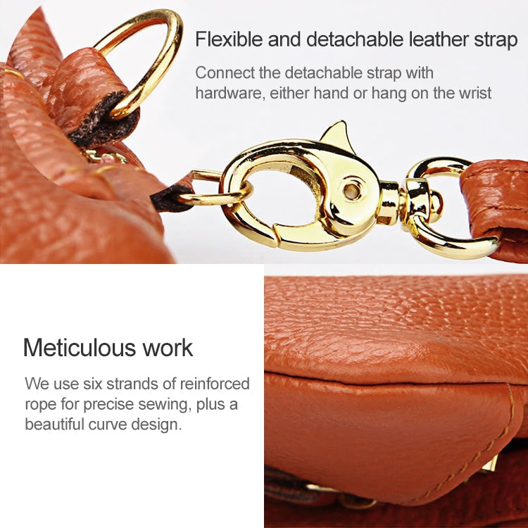 2001 Horizontal Square Litchi Texture Wallet Clutch Bag for Ladies, with Detachable Hand Strap & 6 Key Rings(Pink)