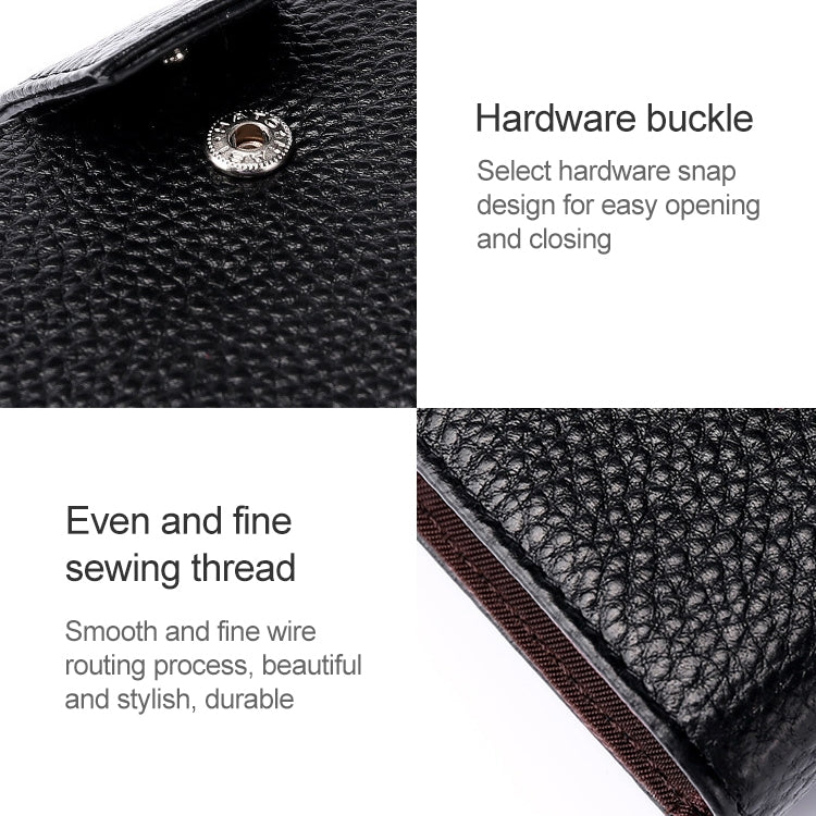 KB188 Horizontal Cowhide Leather Organ Shape Multiple Card Slots Anti-magnetic RFID Wallet for Ladies, with Transparent Window(Coffee)