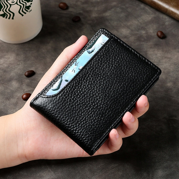 TP-055 Litchi Texture Leather Multi-function Motor Vehicle Driving License Card Folder(Dark Coffee)