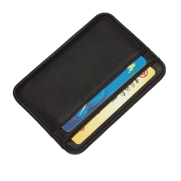 C1712H2 Sheepskin Ultra Thin Mini Convenient Card Case (Black)