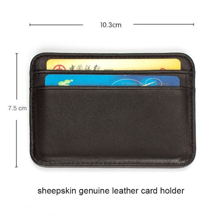 C1712H2 Sheepskin Ultra Thin Mini Convenient Card Case (Black)