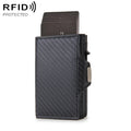 CH0727-1 RFID Carbon Fiber Zipper Multifunctional Card Package(Carbon Fiber Black)