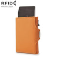 CH0727-1 RFID Carbon Fiber Zipper Multifunctional Card Package(Brown)