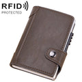 X-51 Automatically Pop-up Card Type Anti-magnetic RFID Anti-theft PU Leather Wallet with Card Slots(Coffee)