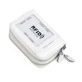 Genuine Leather Dual Layer Zipper Card Holder Wallet RFID Blocking Purse, Size: 10.5x7.0x4.0cm(White)