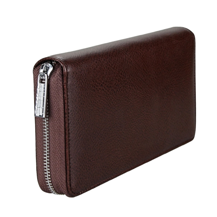 Antimagnetic RFID Large Capacity Long Style Genuine Leather Passport Package / Multifunctional and Many Card Slots Card Package(Coffee)