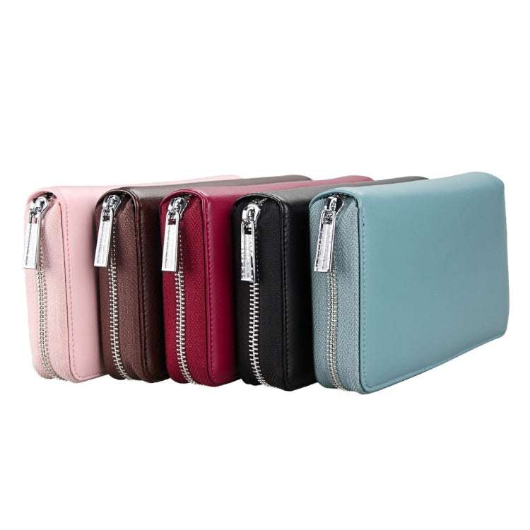 Antimagnetic RFID Large Capacity Long Style Genuine Leather Passport Package / Multifunctional and Many Card Slots Card Package(Coffee)