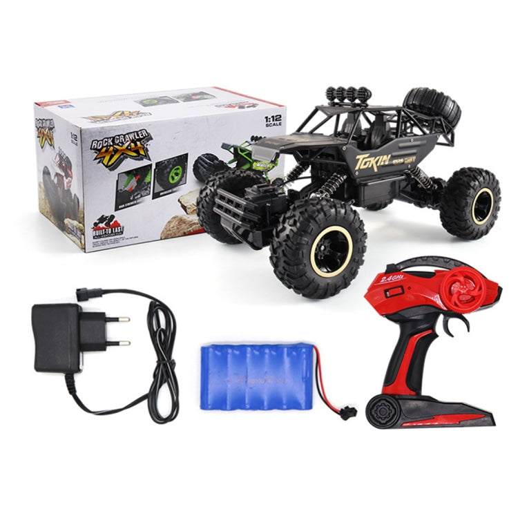 HD6026 1:12 Large Alloy Climbing Car Mountain Cross-country Four-wheel Drive Remote Control Car Toy, Size: 37cm(Silver)