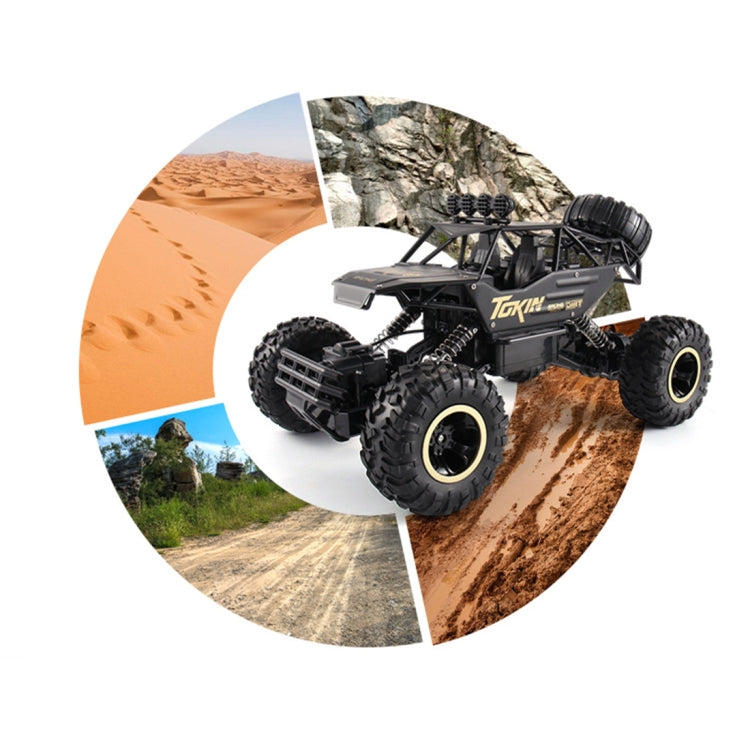 HD6026 1:12 Large Alloy Climbing Car Mountain Cross-country Four-wheel Drive Remote Control Car Toy, Size: 37cm(Silver)