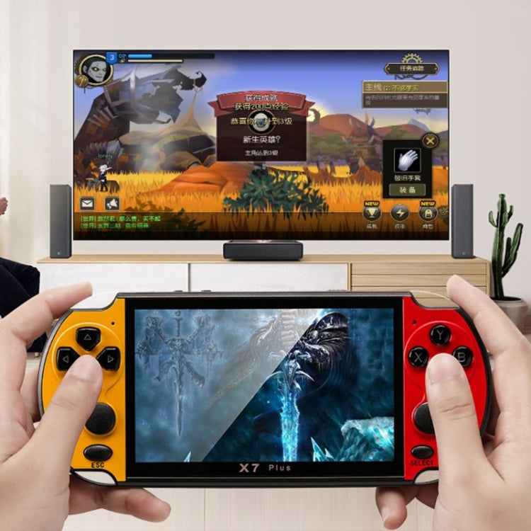 X7 Plus Retro Classic Games Handheld Game Console with 5.1 inch HD Screen & 8G Memory, Support MP4 / ebook(Blue + Red)