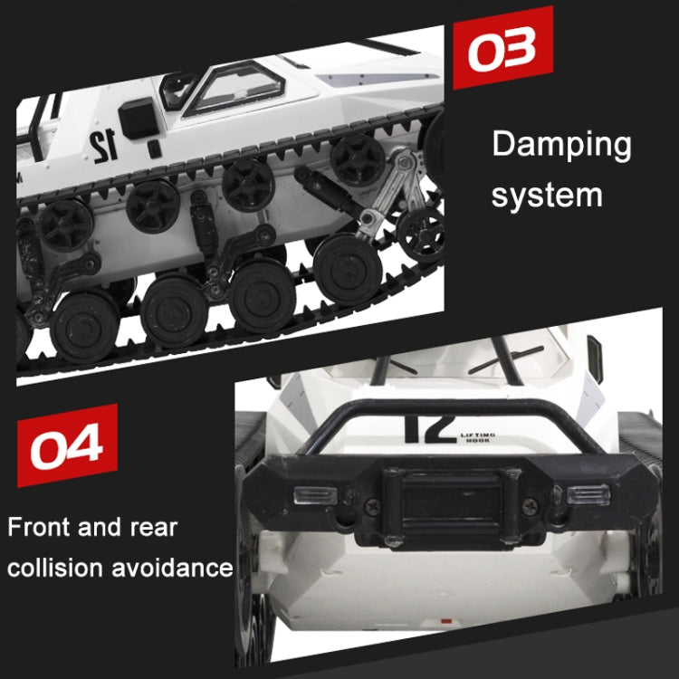 SG-1203 1:12 2.4G Simulation Remote Control EV Tracked Vehicle Tank Off-road Vehicle Model Car Toy (White)