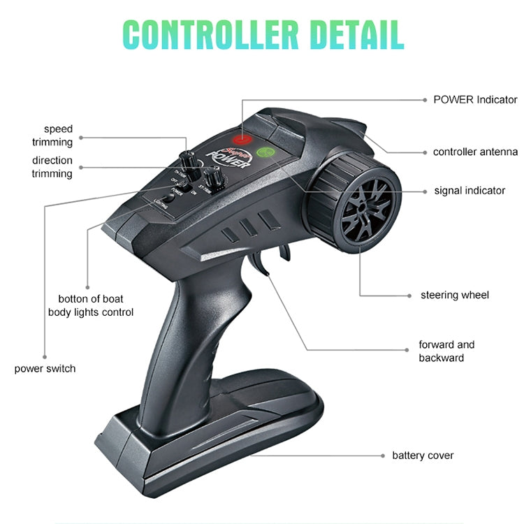 HongXunJie HJ806 2.4Ghz Water Cooling High Speed Racing Boats with Remote Controller, Auto Flip Function, 200m Control Distance(Red)