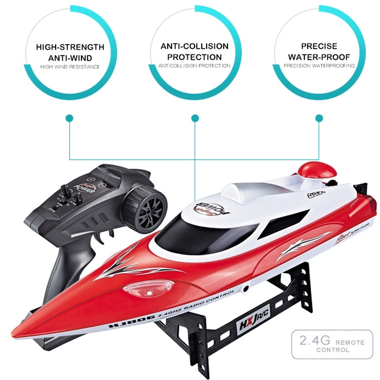 HongXunJie HJ806 2.4Ghz Water Cooling High Speed Racing Boats with Remote Controller, Auto Flip Function, 200m Control Distance(Red)