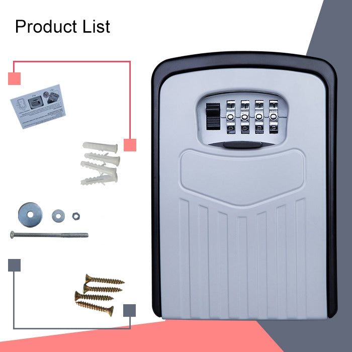 Large Password Lock Metal Storage Box Villa Security Box Wall Cabinet Safety Box(Grey)