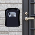 Password Lock Metal Storage Box Door Security Box Wall Cabinet Key Safety Box(Black)
