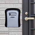 Password Lock Metal Storage Box Door Security Box Wall Cabinet Key Safety Box(Grey)