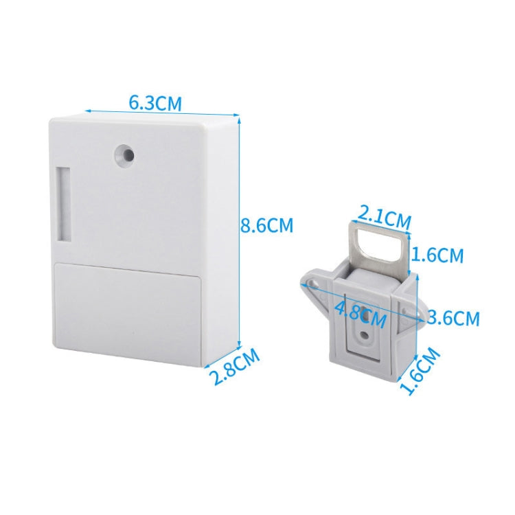 T3 ABS Magnetic Card Induction Lock Invisible Bilateral Open Cabinet Door Lock (Grey)