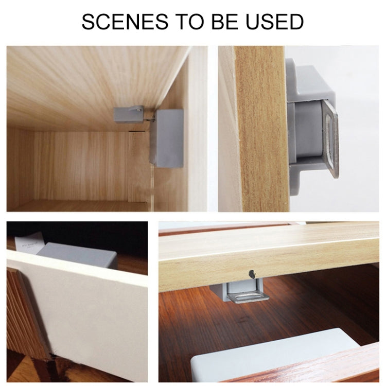 T3 ABS Magnetic Card Induction Lock Invisible Bilateral Open Cabinet Door Lock (Grey)