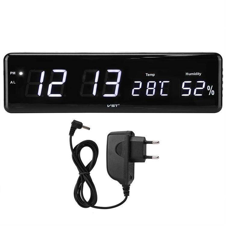 Combinatorial Alarm Clock Practical Digital Hanging Dual-purpose LED Clock, EU Plug(White)