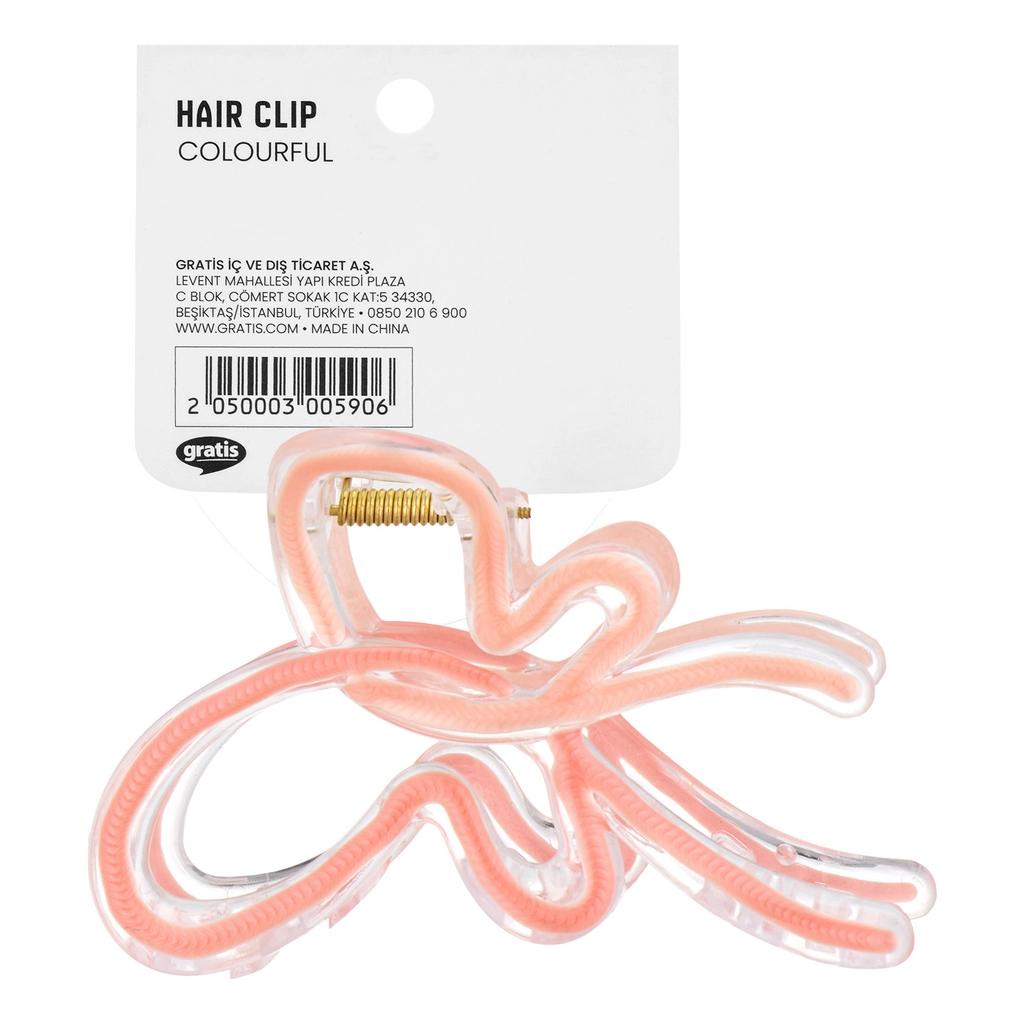 Eklips Peach Ribbon Claw Clip for Secure Hair Styling 1 pc