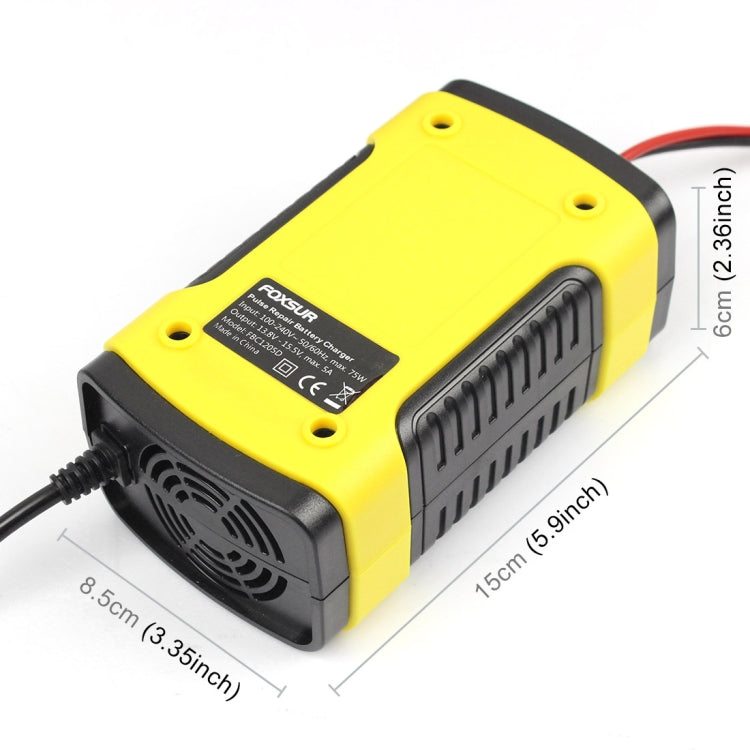 12V 6A Intelligent Universal Battery Charger for Car Motorcycle, Length: 55cm, UK Plug(Yellow)