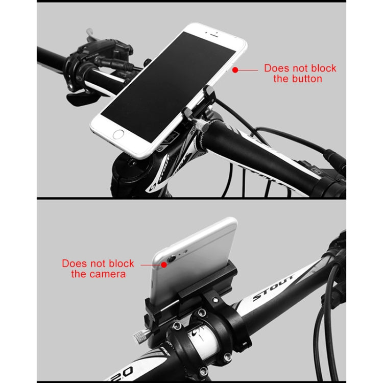Motorcycle Handlebar Aluminum Alloy Phone Bracket(Black)