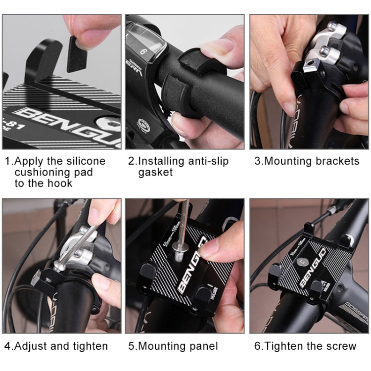 Motorcycle Handlebar Aluminum Alloy Phone Bracket(Black)