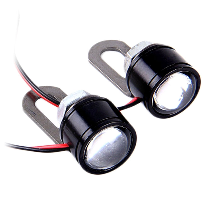 2 PCS 12V 3W Red Light Eagle Eyes LED Strobe Light For Motorcycle ，Wire Length: 90cm
