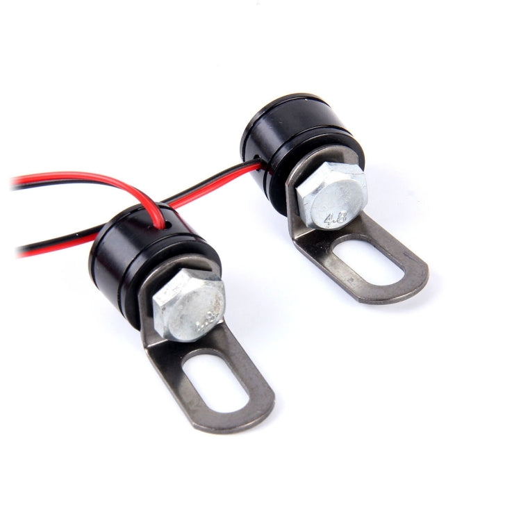 2 PCS 12V 3W Red Light Eagle Eyes LED Strobe Light For Motorcycle ，Wire Length: 90cm