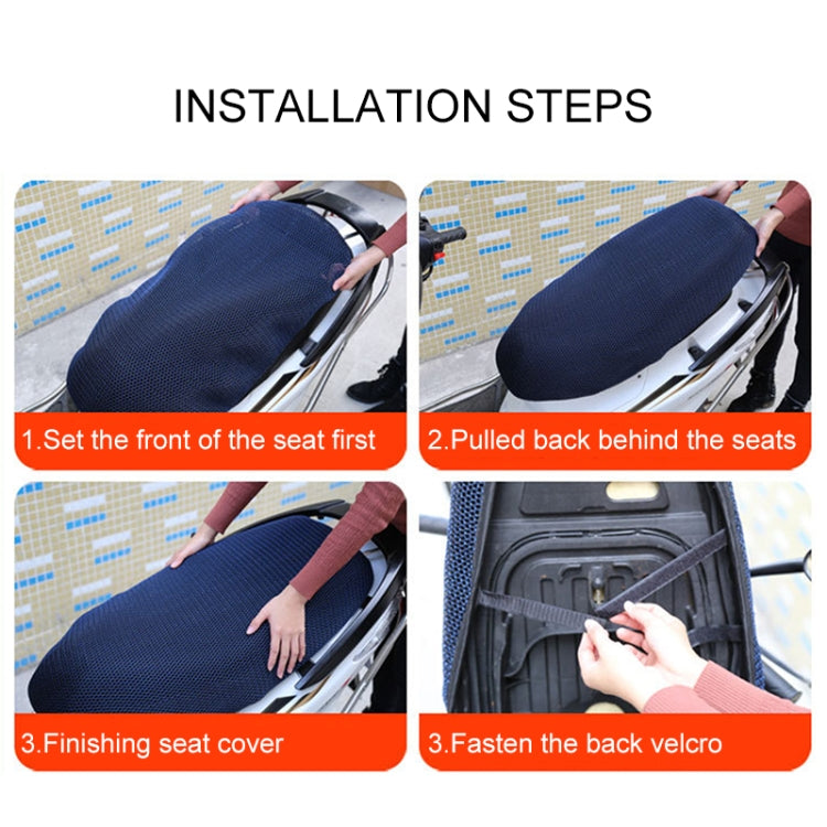 Waterproof Motorcycle Sun Protection Heat Insulation Seat Cover Prevent Bask In Seat Scooter Cushion Protect, Size: XXL, Length: 86- 92cm; Width: 40-56cm(Blue)