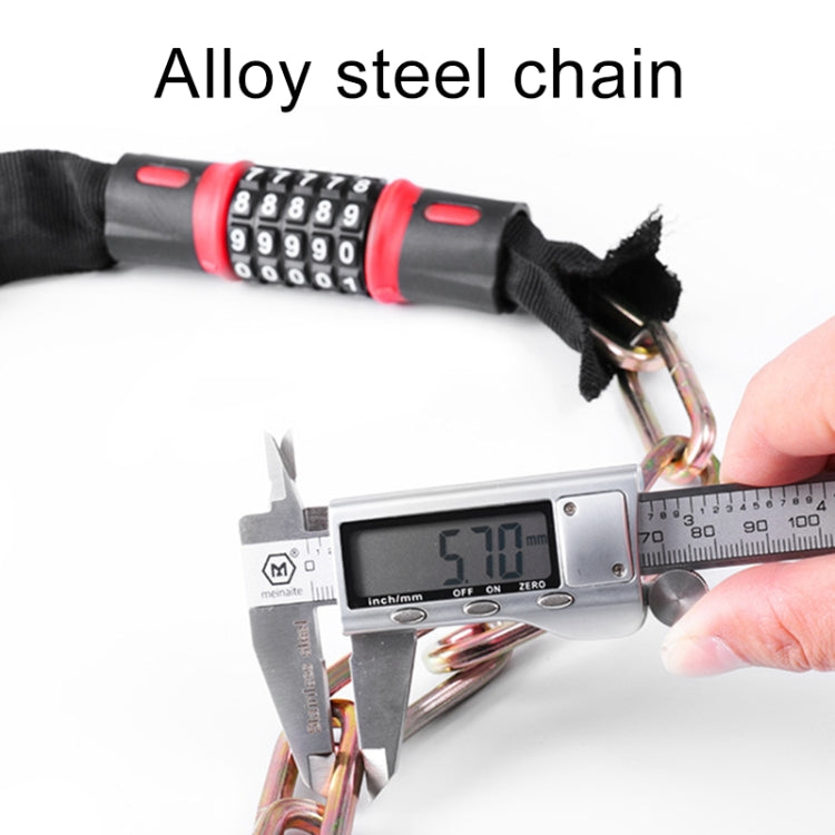 Motorcycles / Bicycle Chain Lock 5 Digit Password Anti-theft Password Lock, Length: 0.9m