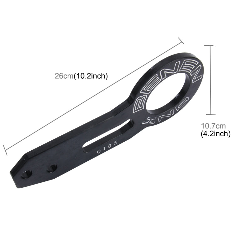 Benen Aluminum Alloy Rear Tow Towing Hook Trailer Ring for Universal Car Auto with Two Screw Holes(Black)