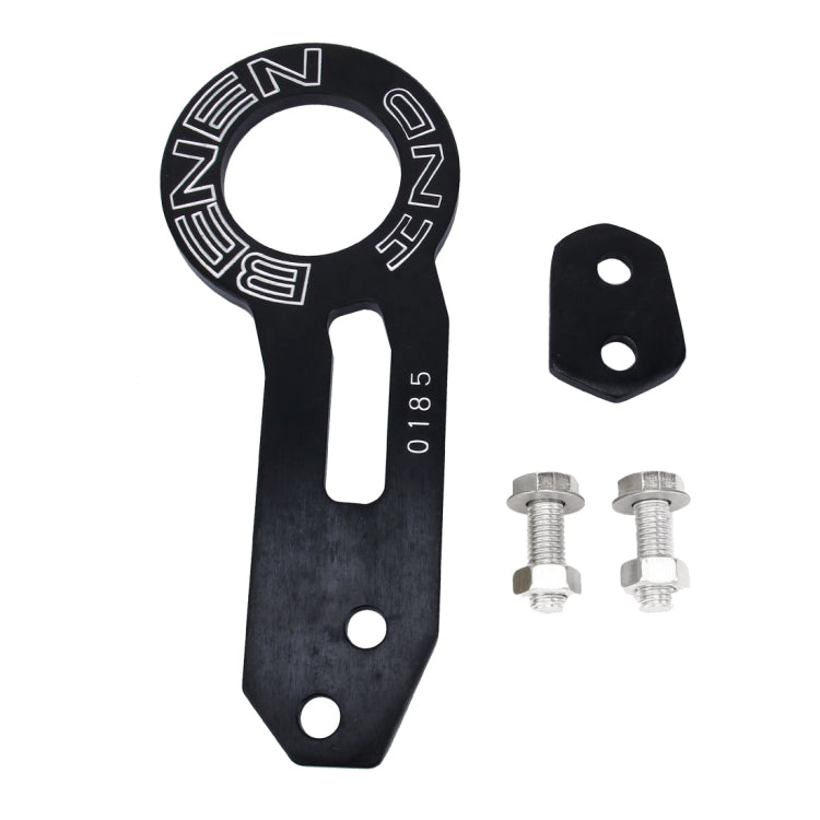 Benen Aluminum Alloy Rear Tow Towing Hook Trailer Ring for Universal Car Auto with Two Screw Holes(Black)