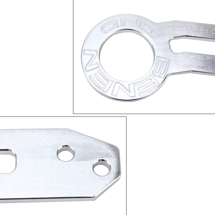 Benen Aluminum Alloy Rear Tow Towing Hook Trailer Ring for Universal Car Auto with Two Screw Holes(Silver)