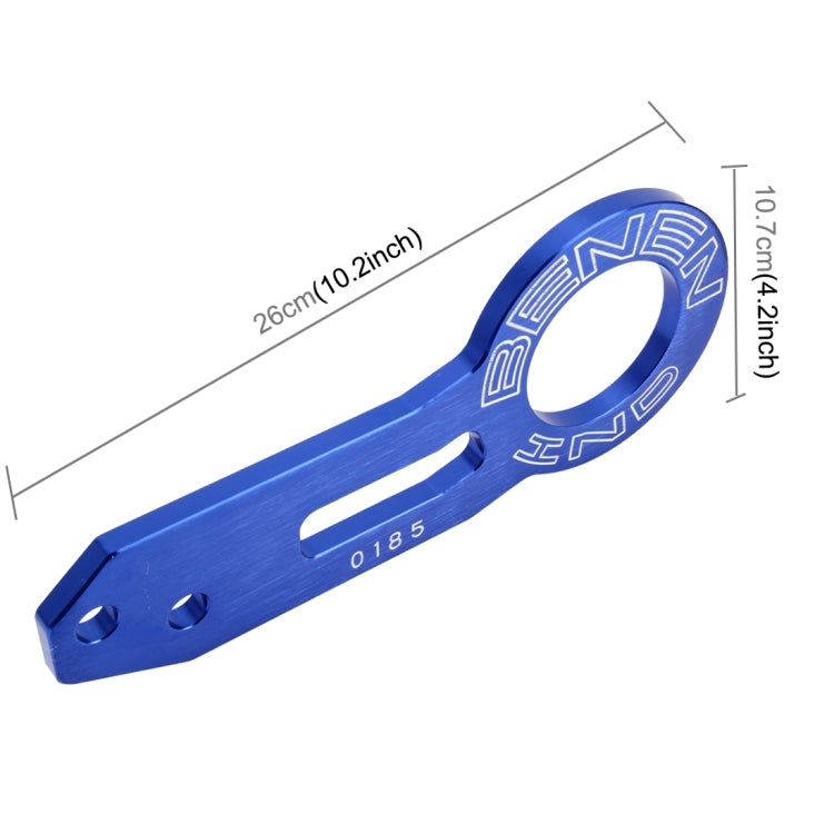 Benen Aluminum Alloy Rear Tow Towing Hook Trailer Ring for Universal Car Auto with Two Screw Holes(Blue)