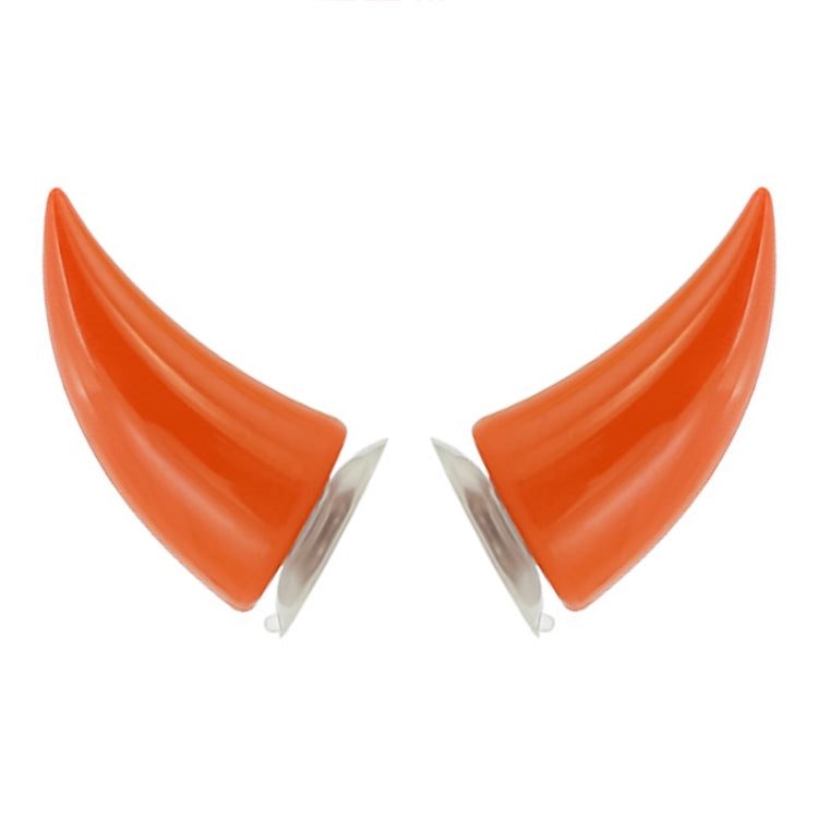 2 PCS Motorcycle Helmet Devil Decoration Motorbike Helmet Suction Cups Horns Decoration Headwear Sucker(Orange)