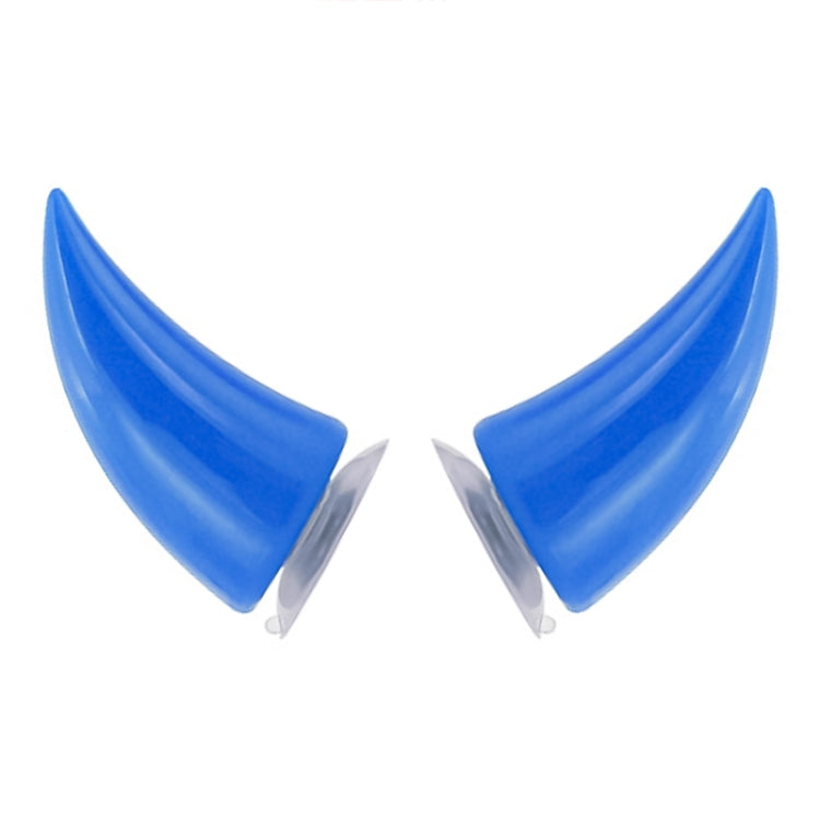 2 PCS Motorcycle Helmet Devil Decoration Motorbike Helmet Suction Cups Horns Decoration Headwear Sucker(Blue)